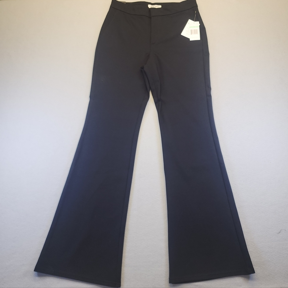 Nine West Jeans Black Ponte Flare Pants Size 8 NWT High Rise Work Trousers